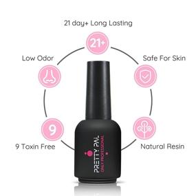 img 2 attached to PRETTY PAL Pure Black Nail Gel Polish: Professional Soak Off Varnish for Long Lasting, Shiny, Opaque Black Color - 15ml Big Bottle with Perfect Thickness, Requires LED/UV Light Cure for Dry, Not Natural Air Dry