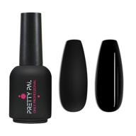 pretty pal pure black nail gel polish: professional soak off varnish for long lasting, shiny, opaque black color - 15ml big bottle with perfect thickness, requires led/uv light cure for dry, not natural air dry logo