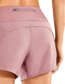 img 1 attached to 🩳 CRZ YOGA Women's Mid-Rise Quick-Dry Athletic Sports Running Workout Shorts with Zip Pocket - 4 Inches: Stay Comfortable and Stylish while Exercising