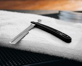 img 1 attached to 💈 Crispy Linez Barber Straight Razor with 10 Blades - Turkish Model in Black & Silver