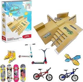 img 3 attached to Finger Skateboard Ramp Set - 🛹 Toy Remote Control & Play Vehicles Skateboards