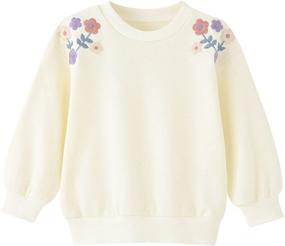 img 4 attached to 🌈 Girl's Long Sleeve Sweatshirt with Rainbow Design - Sizes 18 Months to 6 Years