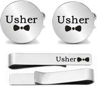 🎁 personalized kooer usher wedding engraved cufflinks: the perfect gift for wedding ushers логотип