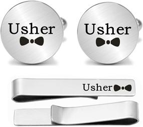 img 2 attached to 🎁 Personalized Kooer Usher Wedding Engraved Cufflinks: The Perfect Gift for Wedding Ushers