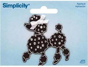 img 1 attached to 🐩 Wrights Jeweled Black Poodle: Rhinestone Iron-On Applique for Crafting, 2x2.25", 1-Pack