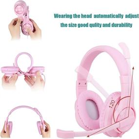 img 3 attached to 🎧 Meedasy Kids Adults Over-Ear Gaming Headphone for Xbox One & PS4, Bass Surrounding Stereo, Gaming Headset with Microphone and Volume Control for Laptop, PC, Wired Noise Isolation (Pink)