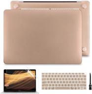 batianda macbook pro 13 inch 2020 m1 a2338 a2289 a2251 case: gold plastic hard shell with keyboard cover & screen protector logo