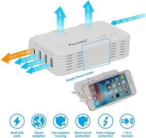 img 1 attached to 🔌 ALLWEI Шаг вниз преобразователь напряжения 220V в 110V для выпрямителя волос/круглого плоского утюжка, универсальный переходник для путешествий, Великобритания, США, Австралия, Евросоюз, Италия, Индия и другие.