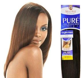 img 1 attached to ✨ MilkyWay Pure Yaki 8" Human Hair Weave in #1 - Optimize for SEO