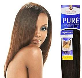 img 2 attached to ✨ MilkyWay Pure Yaki 8" Human Hair Weave in #1 - Optimize for SEO