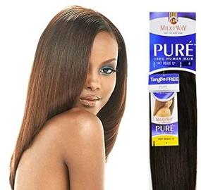 img 3 attached to ✨ MilkyWay Pure Yaki 8" Human Hair Weave in #1 - Optimize for SEO