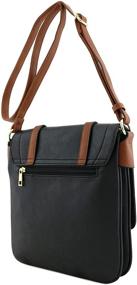 img 2 attached to Stylish Double Compartment Flapover Crossbody: Colorblock Women's Handbags & Wallets