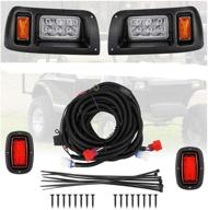 🚦 kemimoto club car ds light kit - led headlight & tail light for gas & electric golf carts (1993 & up) 12v - compatible logo