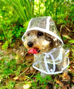 img 1 attached to Waterproof Transparent Dog Raincoat with Hood Poncho by Topsung - Ideal for Small Dogs, Puppies, Cats, and Pets