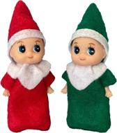 elf baby twins - pair of christmas elf babies, boy and girl: ideal additions for elf fun, advent calendars, and stocking stuffers logo
