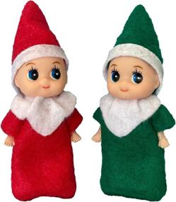 img 4 attached to Elf Baby Twins - Pair of Christmas Elf Babies, Boy and Girl: Ideal Additions for Elf Fun, Advent Calendars, and Stocking Stuffers