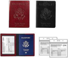img 4 attached to Passport Vaccine Protector Waterproof Leather Travel Accessories in Passport Covers