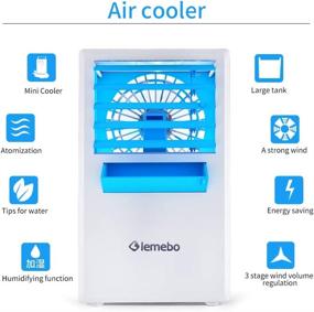 img 3 attached to 🌬️ Lemebo Portable Air Conditioner Fan, Mini Personal Evaporative Air Cooler Fan with Misting Function - Desk Humidifier Fan for Office, Dorm, Nightstand
