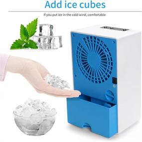 img 2 attached to 🌬️ Lemebo Portable Air Conditioner Fan, Mini Personal Evaporative Air Cooler Fan with Misting Function - Desk Humidifier Fan for Office, Dorm, Nightstand