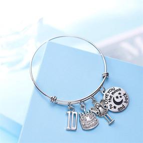 img 2 attached to 10th Birthday Gifts For Girls - Love You to the Moon and Back Bangle Bracelet and Jewelry Set by Ddecorations