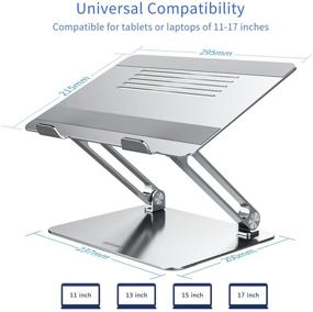 img 3 attached to 🖥️ Adjustable Laptop Stand by Nillkin - Aluminum Desktop Holder for MacBook, Surface, and 11-17 Inch Notebooks with Antiskid Silicone and Protective Hooks