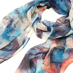 img 1 attached to Wrapables Lightweight Feeling Chiffon Leaves Women's Accessories and Scarves & Wraps