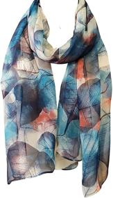 img 2 attached to Wrapables Lightweight Feeling Chiffon Leaves Women's Accessories and Scarves & Wraps