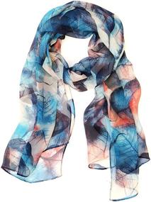 img 4 attached to Wrapables Lightweight Feeling Chiffon Leaves Women's Accessories and Scarves & Wraps