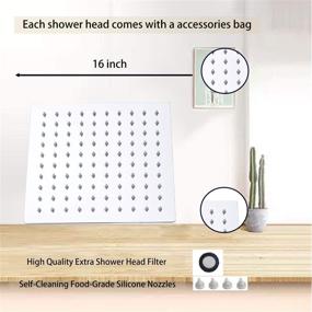 img 1 attached to 💦 Yifinessyi 16 Inch Stainless Steel High Pressure Square Shower Head - Chrome Rainfall Style Ultra Thin Showerhead