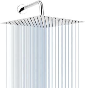 img 3 attached to 💦 Yifinessyi 16 Inch Stainless Steel High Pressure Square Shower Head - Chrome Rainfall Style Ultra Thin Showerhead