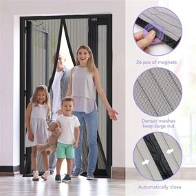 img 3 attached to 🚪 Titan Mall Magnetic Screen Door: Self Closing Seal, Full Frame Hook & Loop, Durable Polyester Mesh Curtain, 39"W x 82"H