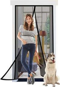 img 4 attached to 🚪 Titan Mall Magnetic Screen Door: Self Closing Seal, Full Frame Hook & Loop, Durable Polyester Mesh Curtain, 39"W x 82"H