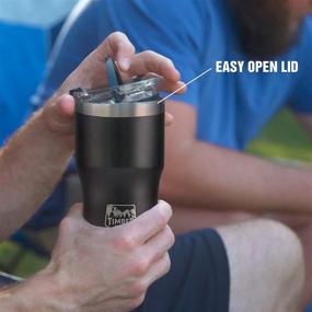 img 3 attached to 🥤 20 oz Stainless Steel Insulated Tumblers by Timber Ridge - Easy-Open Lid, Double Wall Vacuum, Dishwasher Safe, in Black