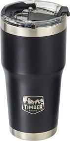 img 4 attached to 🥤 20 oz Stainless Steel Insulated Tumblers by Timber Ridge - Easy-Open Lid, Double Wall Vacuum, Dishwasher Safe, in Black