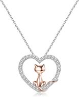 💍 sllaiss 925 sterling silver cat pendant necklace: a lovely gift set with aaaaa cubic zirconia for birthdays, valentine's, and mother's day logo