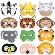 🦁 wild adventure: animal masks for an exciting jungle safari birthday logo