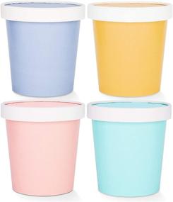 img 4 attached to 🍦 Glowcoast 16 oz Pint Ice Cream Storage Containers With Lids - Ideal Freezer-Safe Tubs for Homemade Ice Cream. Preserve and Protect Frozen Desserts such as Yoghurt (Assorted, Pack of 24)