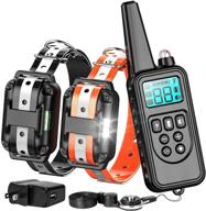 🐶 f-color dog training collar: remote-controlled 865 yard waterproof collar with 4 modes and reflective strap - suitable for small, medium, and large dogs - train 2 dogs simultaneously logo