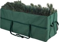 elf stor green canvas storage bag for 9ft artificial christmas trees with binding straps - protects holiday decorations, inflatables, and more - dimensions: (l) 59” x (w) 24” x (h) 24 логотип
