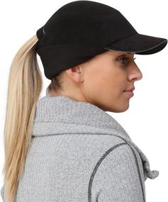 img 1 attached to 🌲 Women's TrailHeads Fleece Ponytail Hat with Detachable Ear Warmer - The Trailblazer Adventure Hat