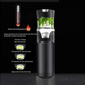 img 1 attached to 🍵 Premium 15 oz Double Wall Glass Tea Bottle: Vacuum-Insulated Thermal Tea Tumbler with Infuser - Portable & Stylish (Black)