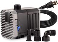 🐠 aquarium fountain submersible water pump: 160-1188gph for fish tank, pond, garden system - ultra quiet, adjustable with 3 nozzles логотип