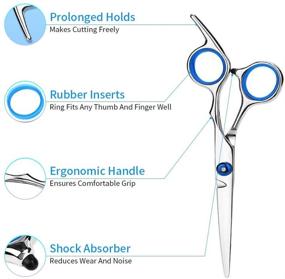 img 2 attached to 🧑 Hair Cutting Scissors Kit - Professional Stainless Thinning Shears with Flat Shears, Teeth Shear, Comb, Salon Cape, Hair Clip, Neck Duster Brush, Hair Razor Comb and Case for Men and Women