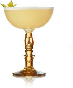 img 4 attached to 🍹 Stylish Libbey Set: Tiki Amber Stem Coupe Cocktail Glasses (4-pc, 8.5 oz)