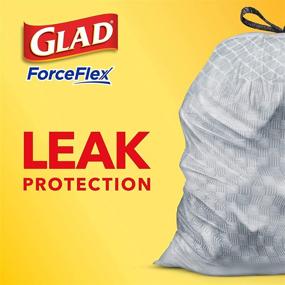 img 1 attached to 🗑️ Glad ForceFlex 13 Gallon Grey Trash Bags, Tall Kitchen Drawstring, Unscented - 80 Count (Package May Vary)