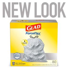 img 3 attached to 🗑️ Glad ForceFlex 13 Gallon Grey Trash Bags, Tall Kitchen Drawstring, Unscented - 80 Count (Package May Vary)