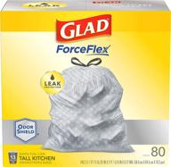 🗑️ glad forceflex 13 gallon grey trash bags, tall kitchen drawstring, unscented - 80 count (package may vary) logo