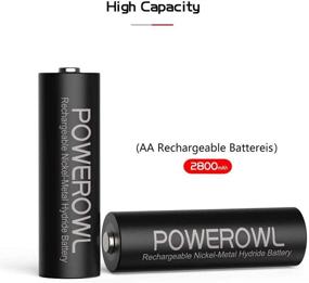 img 3 attached to High Capacity POWEROWL AA Rechargeable Batteries, 2800mAh 1.2V NiMH with Low Self Discharge - Pack of 16