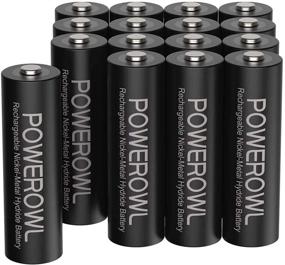 img 4 attached to High Capacity POWEROWL AA Rechargeable Batteries, 2800mAh 1.2V NiMH with Low Self Discharge - Pack of 16