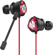 in-ear gaming earbuds: sound panda spe-g9+ plus triple drivers, dual mic & volume 🎧 mute control – wired headset for ps4, ps5, xbox, one, pc, laptop, mobile game (red) логотип